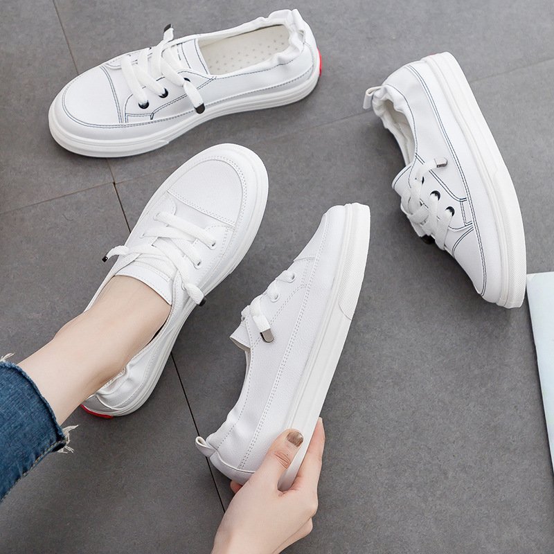 Flying woven sports shoes female breathable white shoes female 2021 summer new student running board shoes lazy